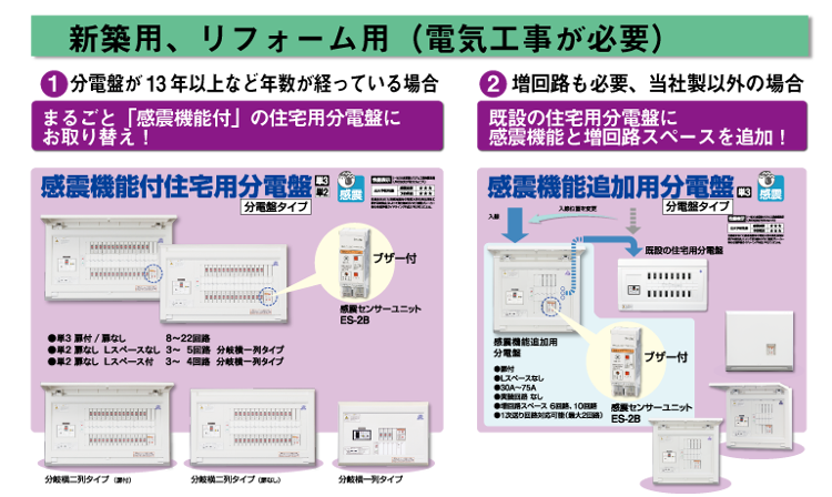 新築用、リフォーム用（電気工事が必要）