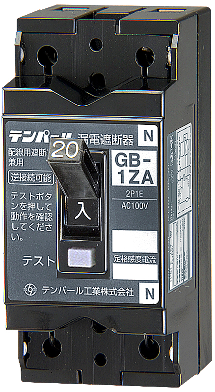 テンパール工業　123ED1230　漏電遮断器 経済タイプ Eシリーズ OC付 表面形 125AF 3P3E 100-200V 125A 30mA [££] - 3