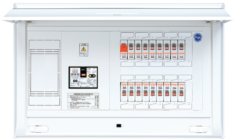 テンパール工業 MAG36221LA1 機能付住宅用分電盤 扉付 リミッタースペース無し 60A 22+1-